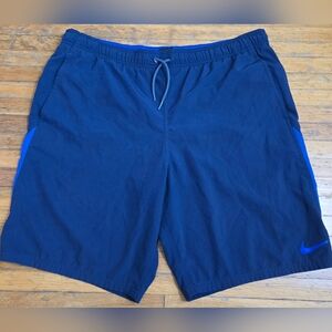 Nike Blue Swim Trunks Board Shorts Lined Men's Lg